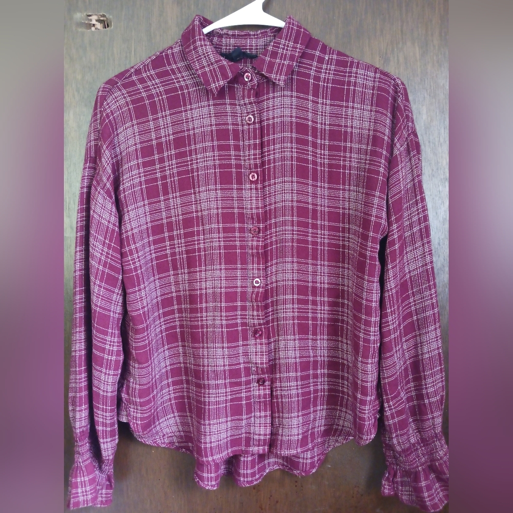 Ruffled button up blouse